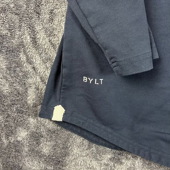 Bylt Drop Cut L/S Hooded Henley Long Sleeve Navy Blue Men's XL Pullover Stretch - Picture 5 of 11